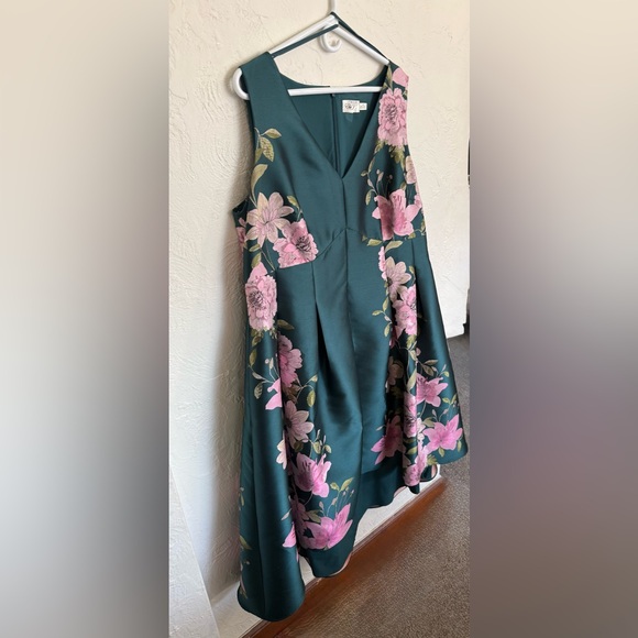 Eliza J Green and Pink Floral High Low Dress - Picture 6 of 8